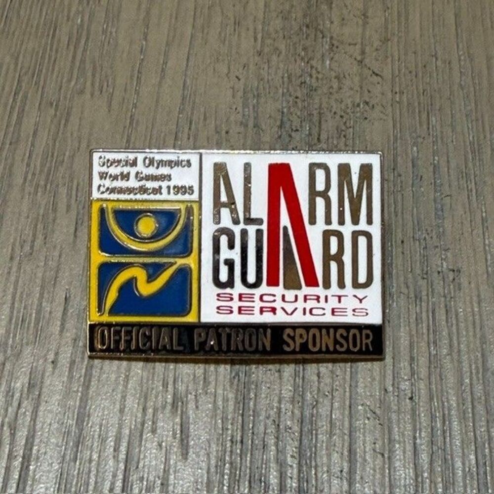 Vtg 1995 Connecticut CT Special Olympics Alarm Guard Security Sponsor Lapel Pin